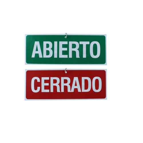 PLACA ABIERTO / CERRADO
