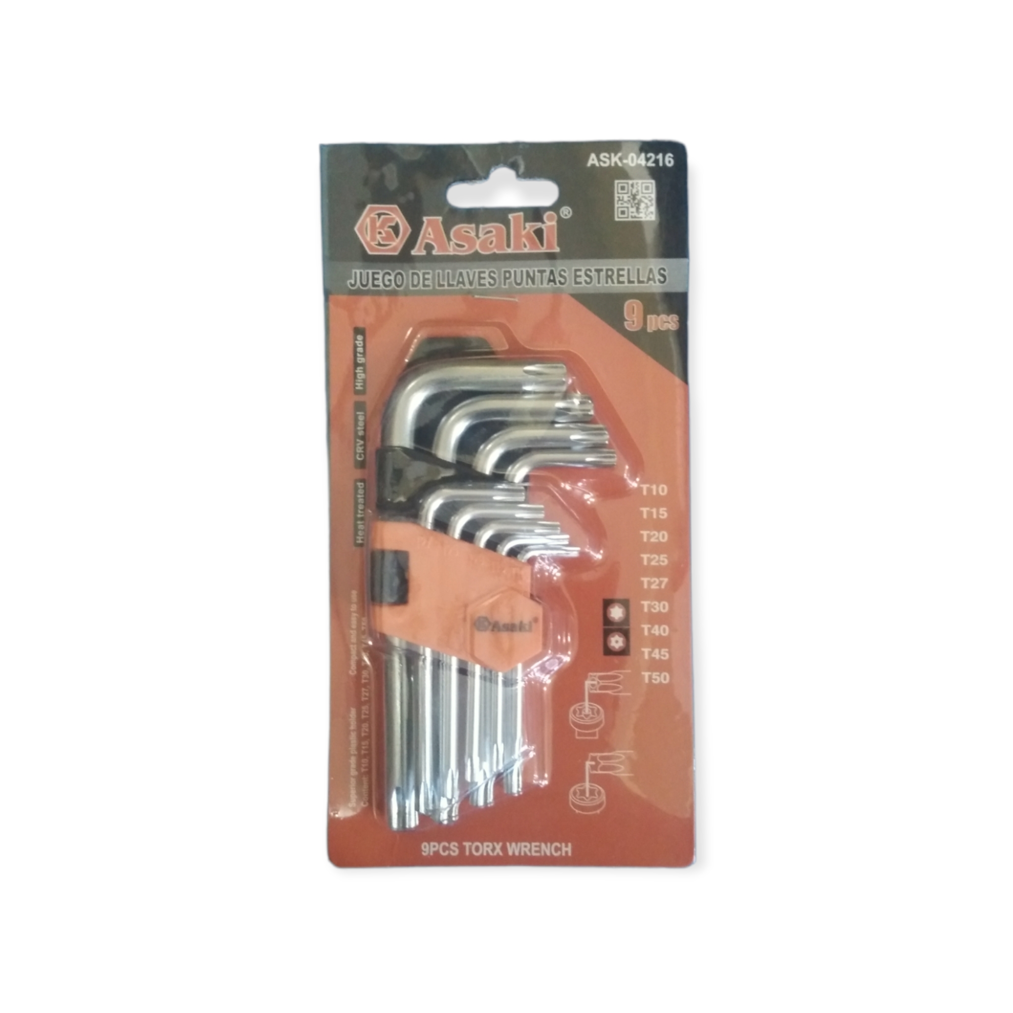 JUEGO DE LLAVES PUNTAS ESTRELLAS 9 PCS