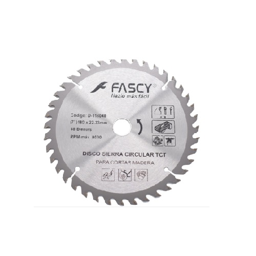 HOJA DE SIERRA CIRCULAR 7" 180X22.23MM 40DIENTES