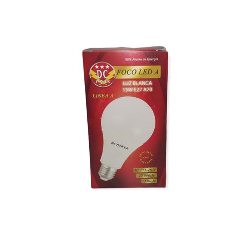 FOCO LED DC POWER LUZ BLANCA 15W E27 A70 220V