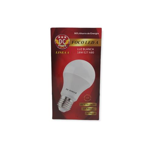 FOCO LED DC POWER 18W E27 A80 LUZ BLANCA