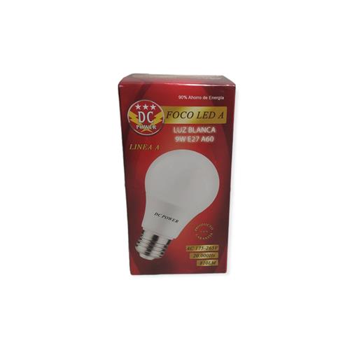 FOCO LED DC POWER 9W E27 A60 LUZ BLANCA
