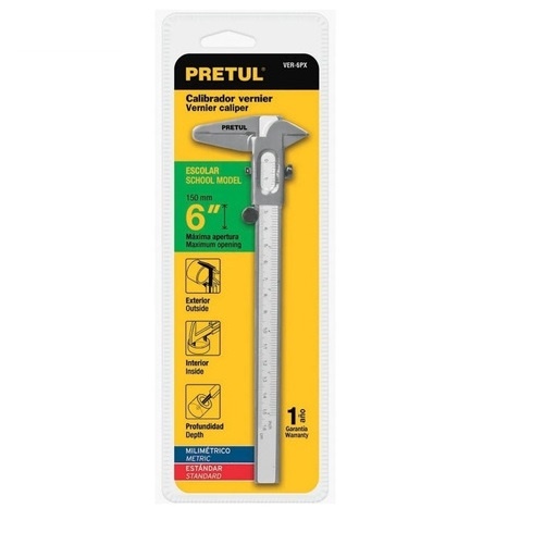CALIBRE VERNIER METALICO 6" LECTURA DESD 0,1 MM