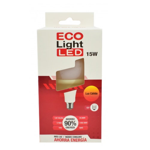FOCO LED ECO LIGHT 15W LUZ CALIDA