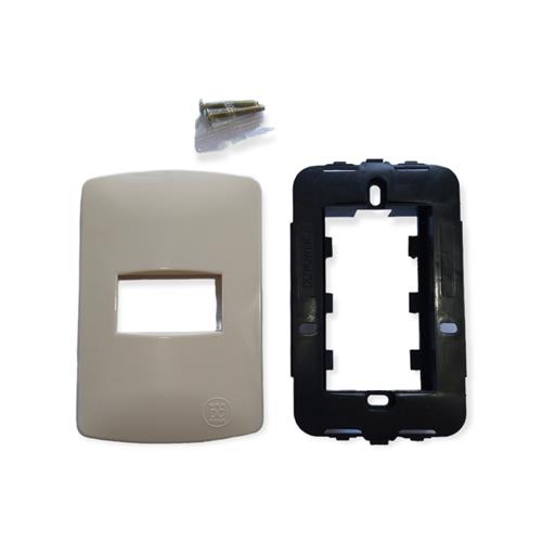 PLACA FLESH ECO 1 MODULO DC POWER MARFIL