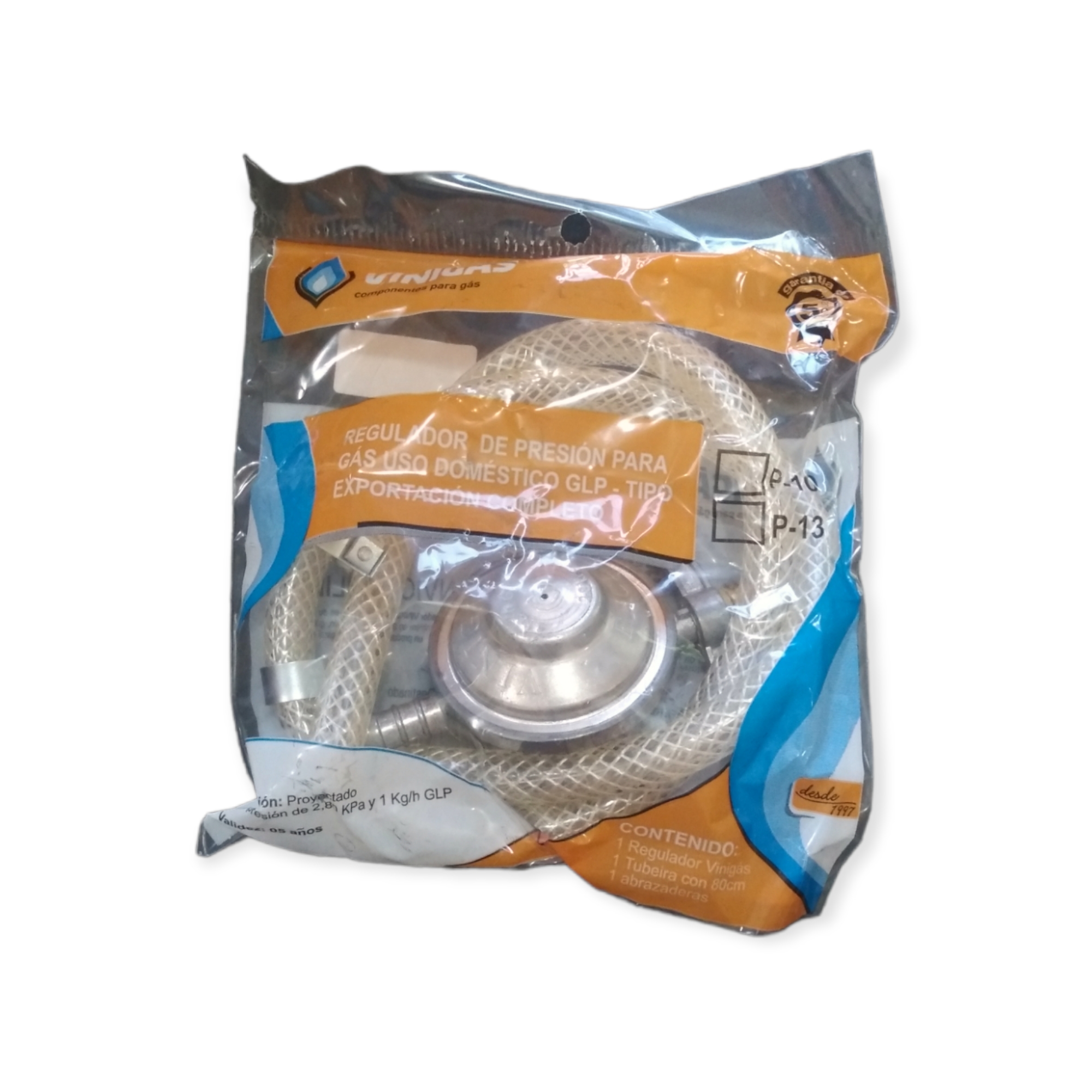 REGULADOR DE GAS VINIGAS 13 KG C/MANGUERA