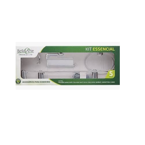 KIT BAÑO 5 PIEZAS PLASTICO CROMADO