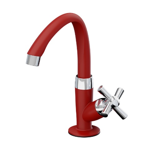 GRIFO LAV MESA ALTO MOV CROSS ROJO CR 1/2
